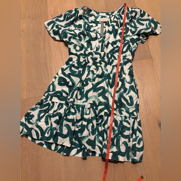 Anthropologie The Somerset Mini Dress Dark Green white short sleeve medium NEW - Picture 13 of 13